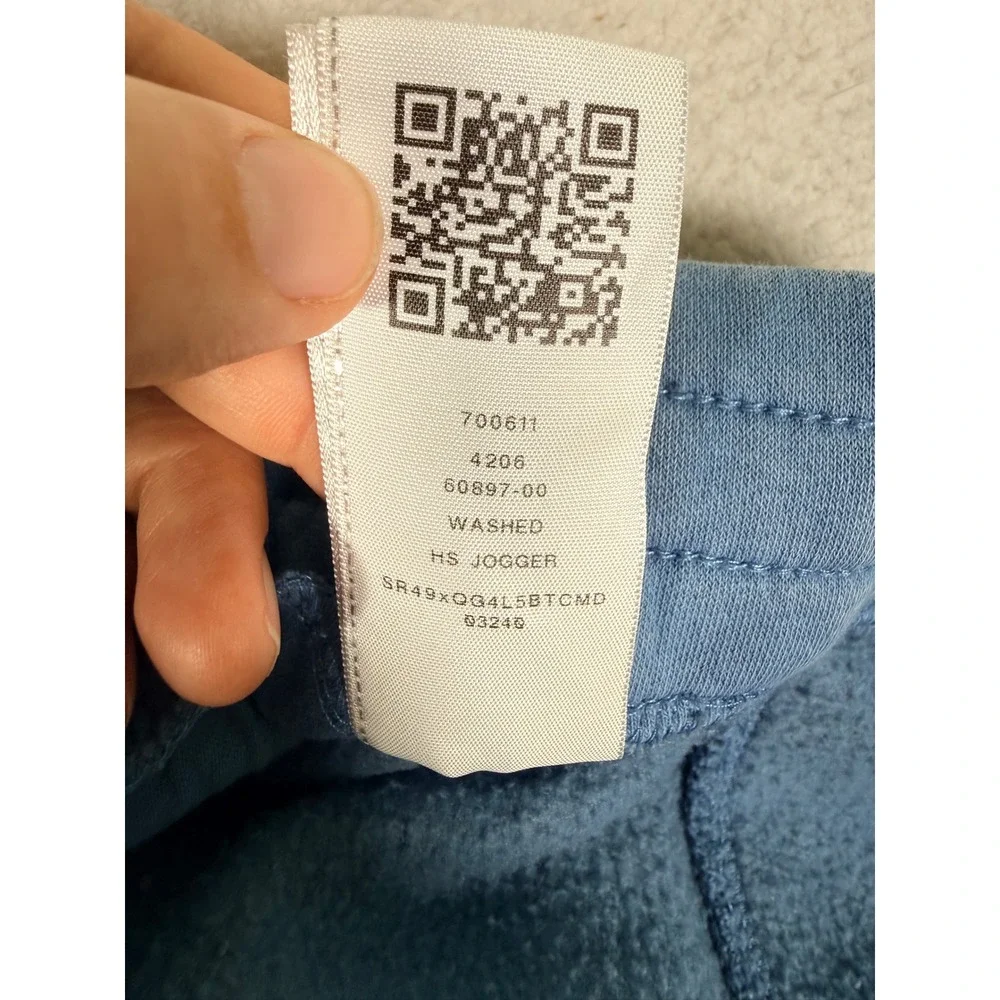 True Religion Mens HS Jogger Washed Blue Mineral Horseshoe Logo Sweatpants Sz. M